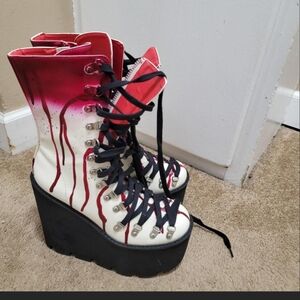 Dolls Kill bloody platform boot size 8